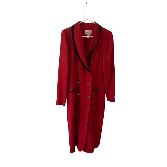 Danny & Nicole Women's Red Button Front Long Sleeve Coat - 10T - Picture 1 of 12